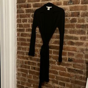 Diane Von Furstenberg - Simple LBD Wrap Dress with Gold Buttons